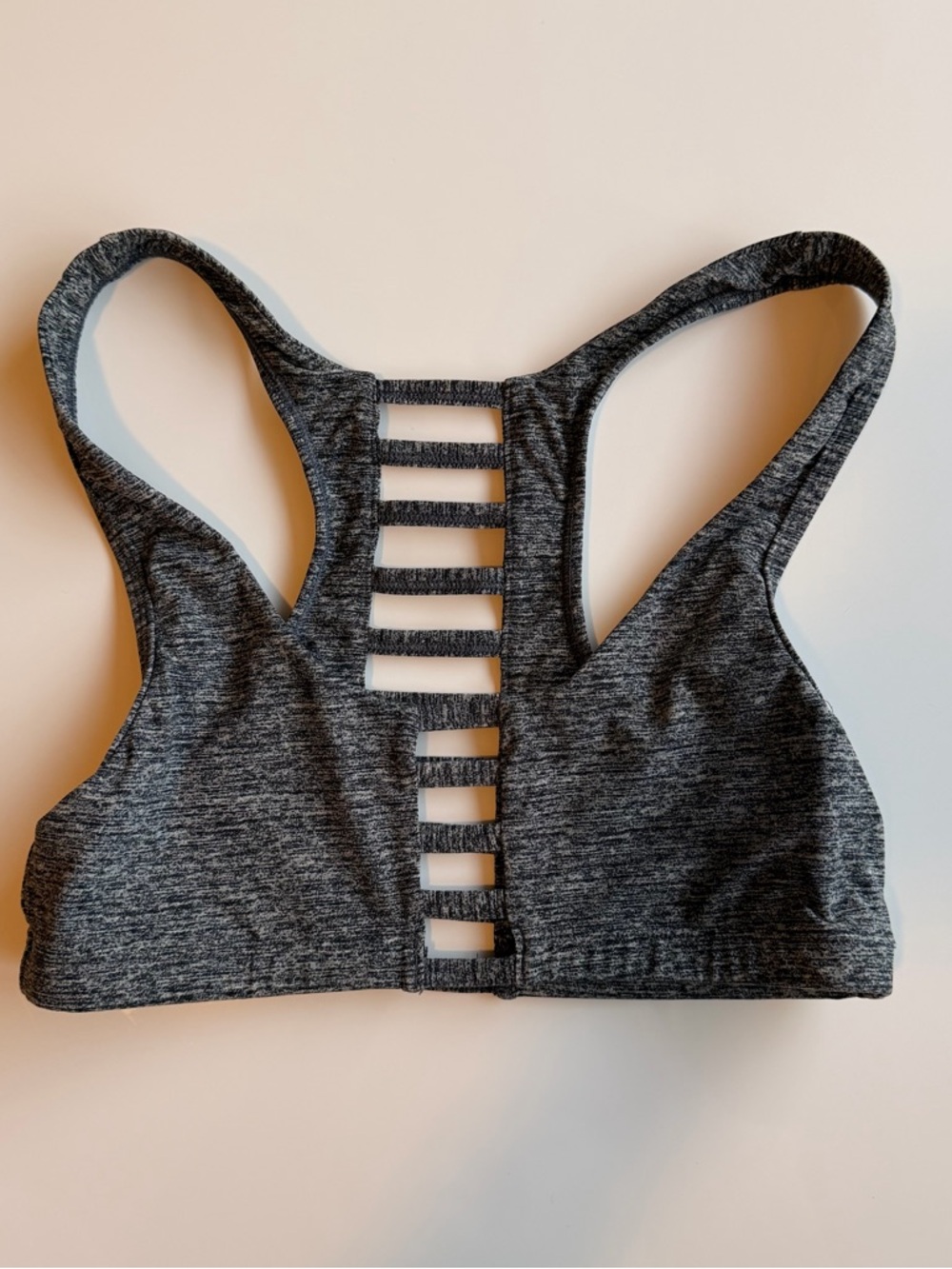 PINK Victoria's Secret Strappy-Back Sports Bra - Heather Gray